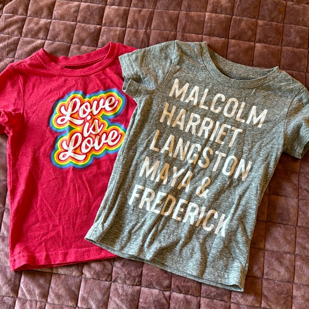 Graphic tee duo / love is love / 2-3t